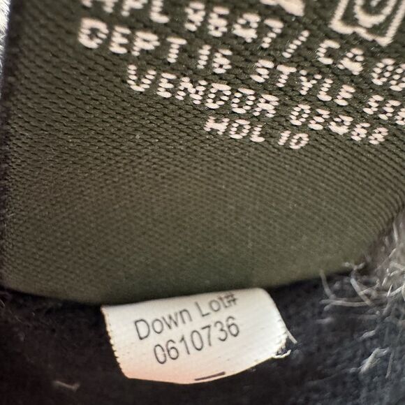 Vintage Eddie Bauer Black Down Filled quilted Faux fur trimmed mittens Size S/P - Picture 4 of 6